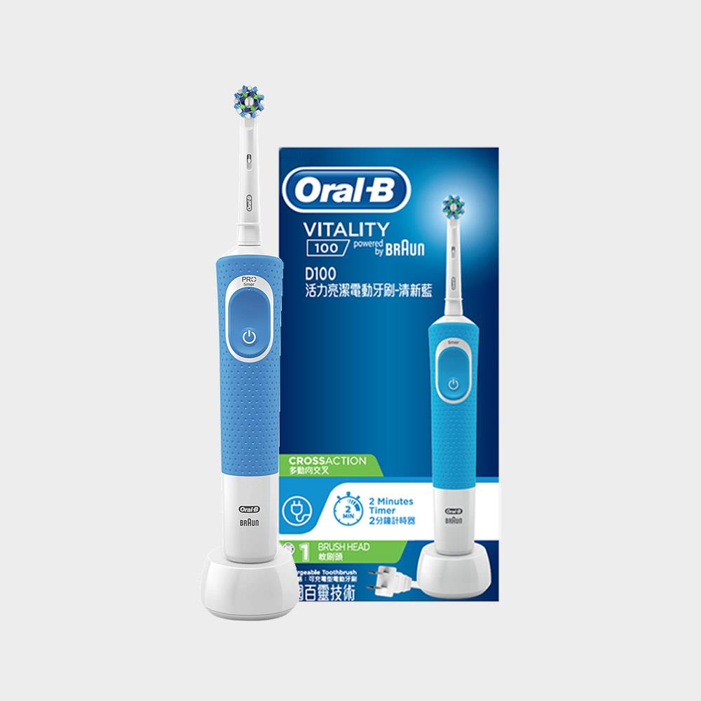 Oral-B D100 活力亮潔電動牙刷-清新藍
