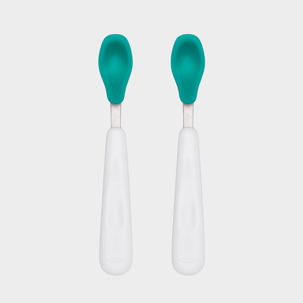 OXO tot 矽膠湯匙組-靚藍綠