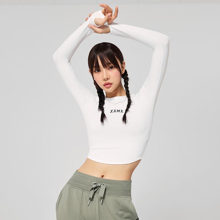 XXMX柔棉長袖短版上衣｜象牙白 Ivory 백아이보리｜XT4368G