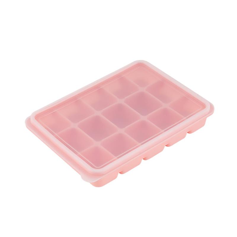 【ＨＯＵＳＵＸＩ舒熙】附蓋好脫模矽膠製冰盒－粉紅(１入)