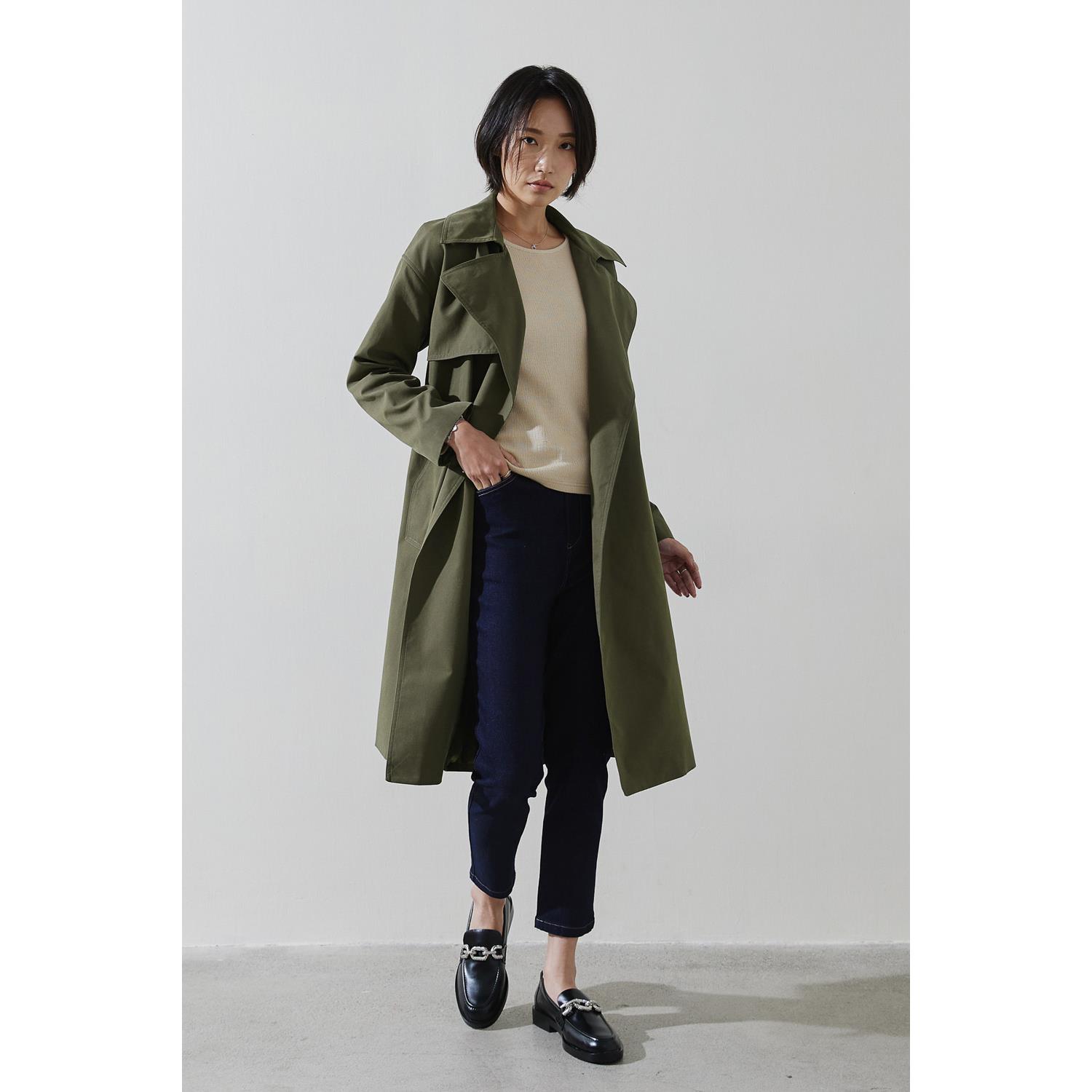 SST&C #網路獨賣款 軍綠翻領長風衣 | 8162211003 (outlet)
