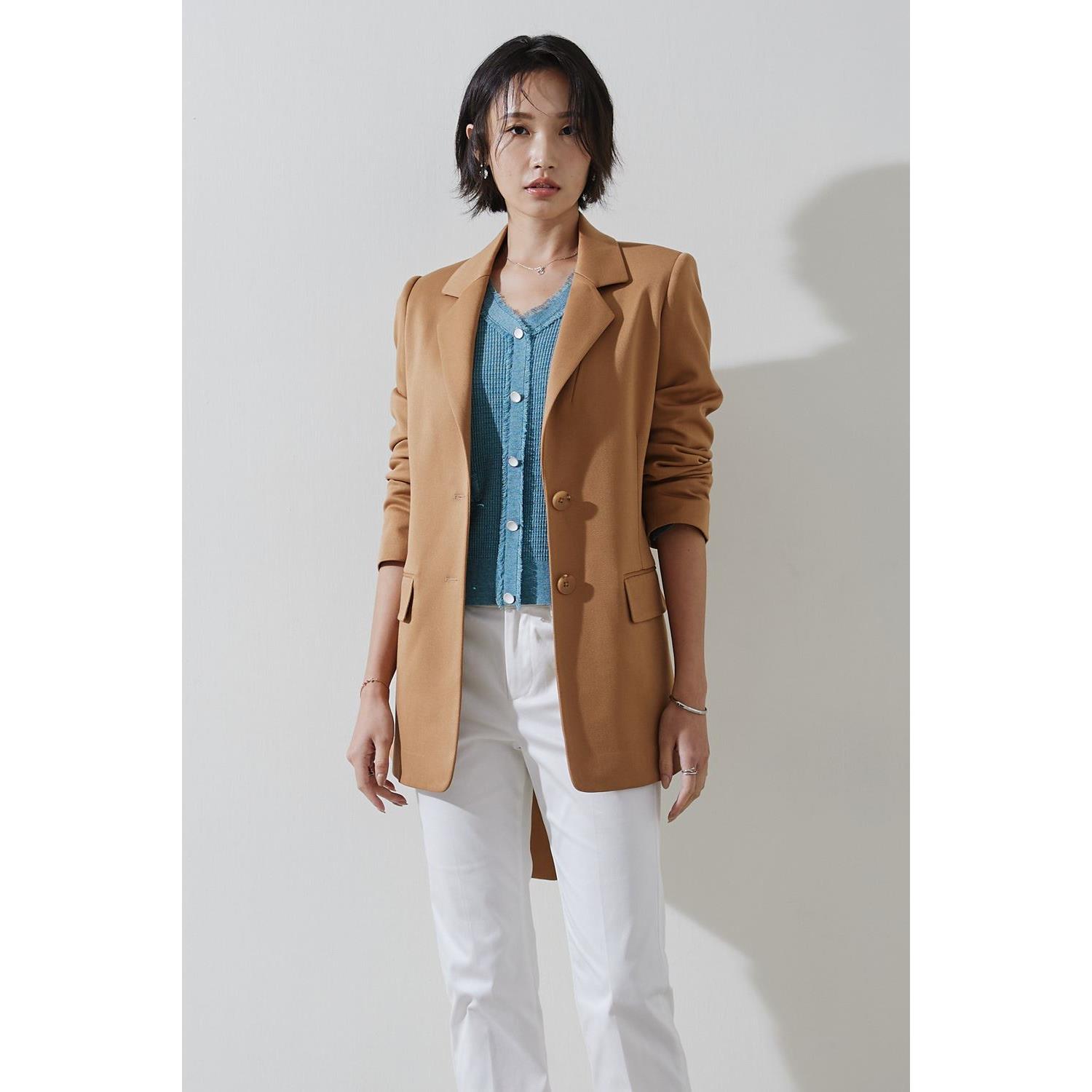 SST&C #網路獨賣款 暗金菊色後綁帶翻領外套 | 8162211005 (outlet)