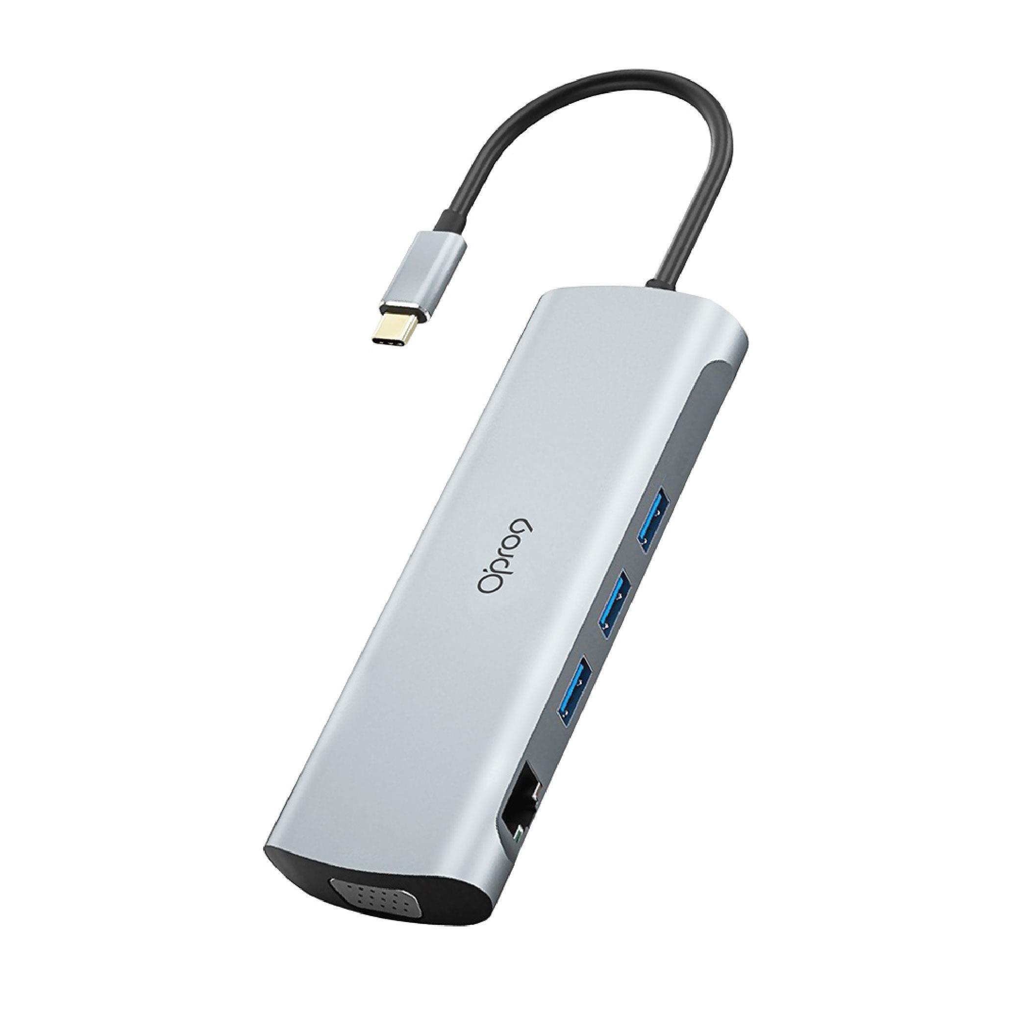 【618年中慶】Opro9 USB-C 10合1多功能轉接器100W 再送C2C Gen2 1M快充編織線(市價490)