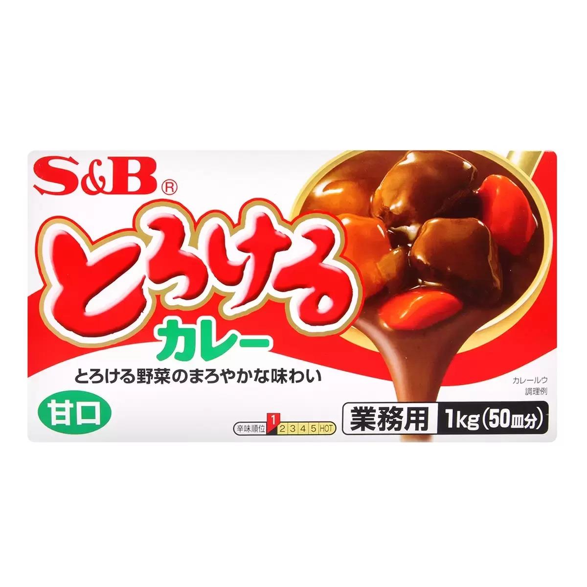 【美式賣場】Ｓ＆Ｂ特樂口元氣咖哩塊甘口(１ＫＧ)