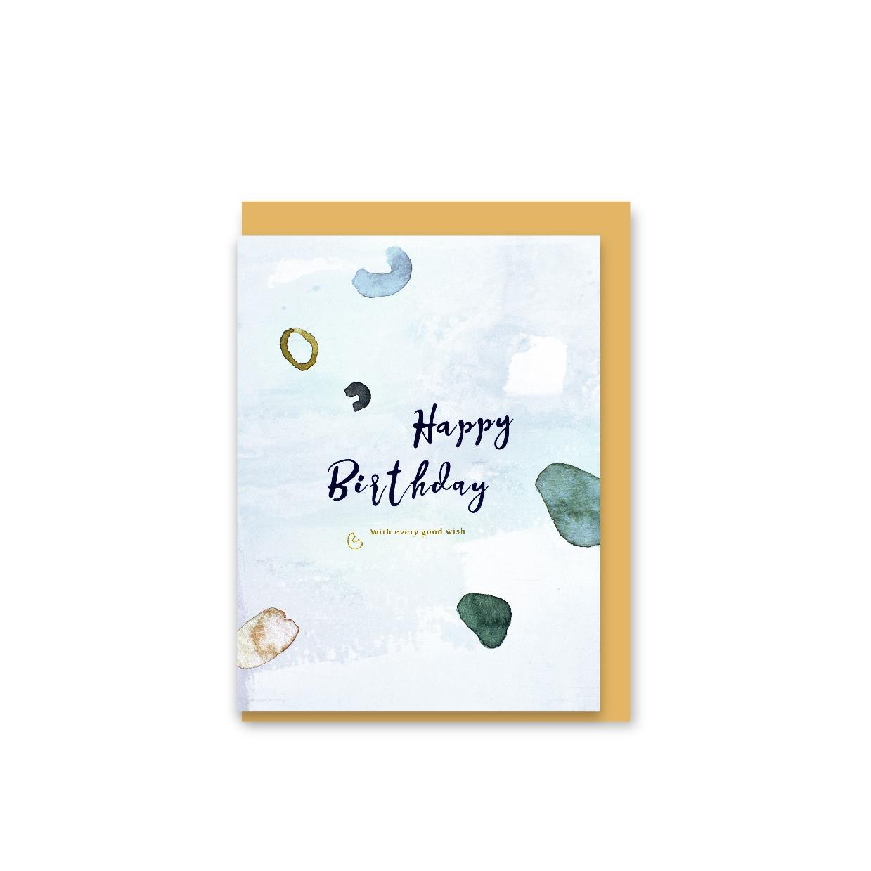 柏格 中卡片/生日卡-(藍色塊)