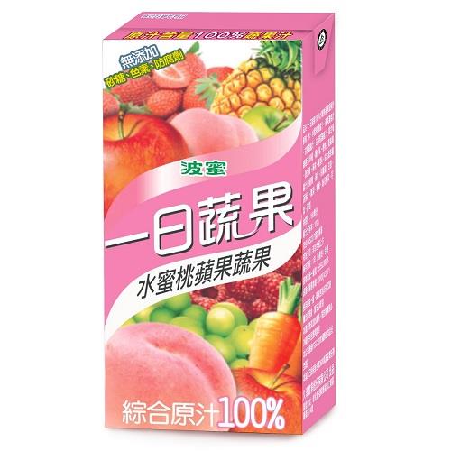 【波蜜】 一日蔬果100%水蜜桃蘋果蔬果汁(１６０ｍｌ＊２４)(效期至2024/09/08)