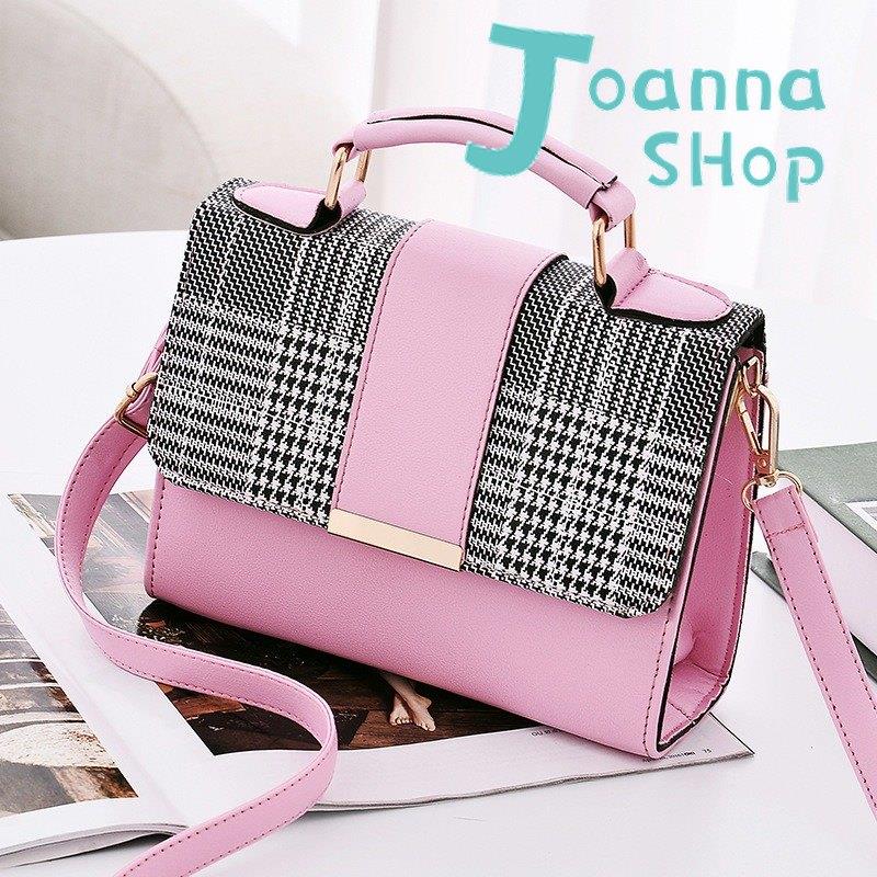 韓版時尚格子逛街斜背包4-Joanna Shop**