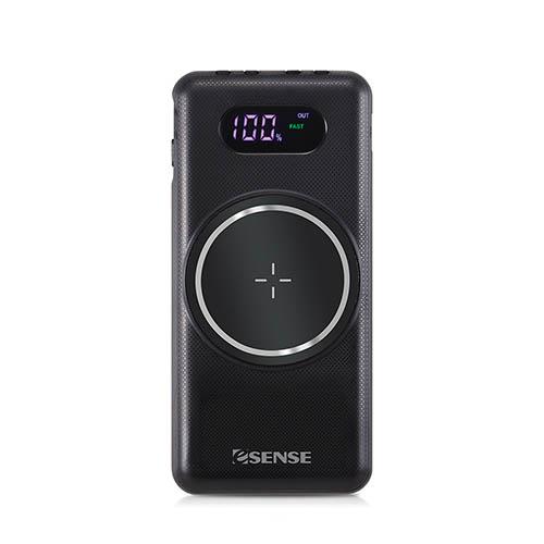 Esense 多功能有線+無線快充行動電源-黑色(產品尺寸：約14.8 x6.8x2公分)