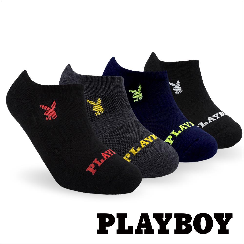 【襪款任選4雙$395 、9雙$750】 PLAYBOY 簡約兔頭隱形男運動襪(BF5521)