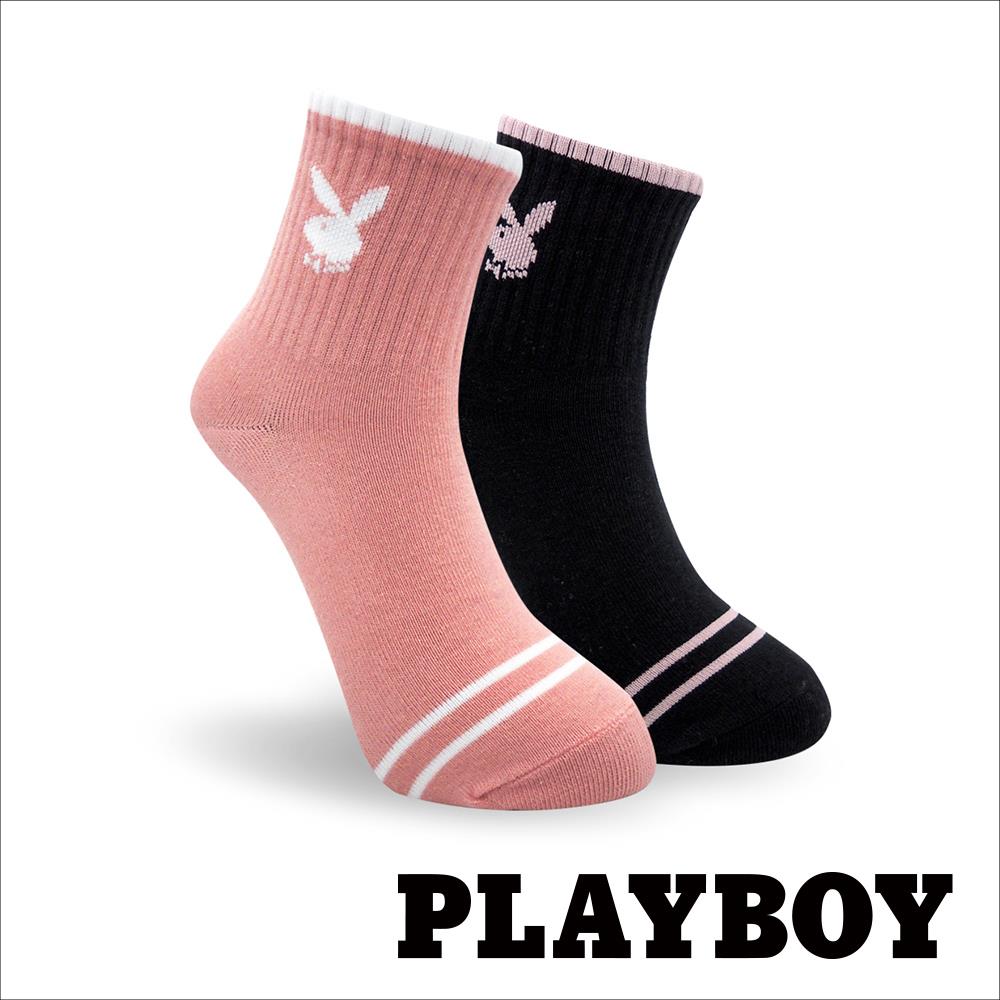 【襪款任選3雙$299 、7雙$588】PLAYBOY 簡約條紋休閒女短襪(BY1722)
