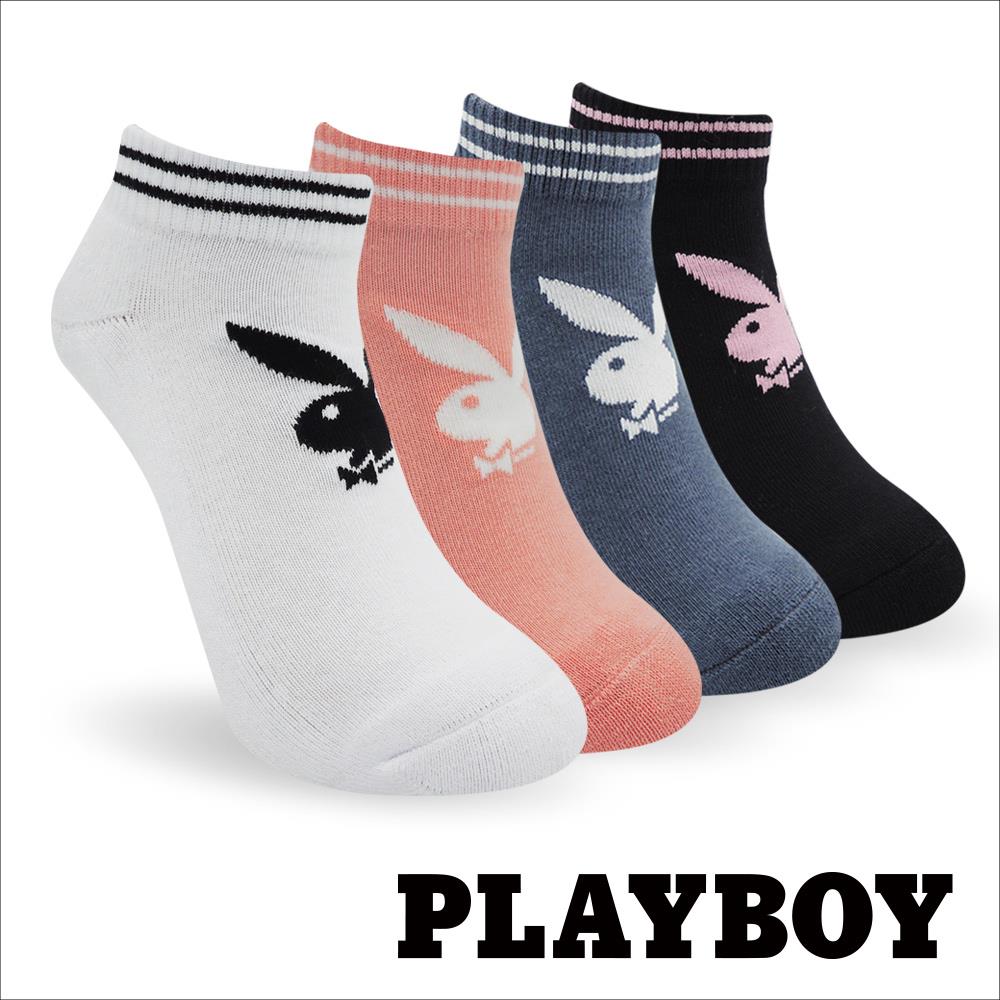 【襪款任選4雙$395 、9雙$750】 PLAYBOY 條紋隱形女運動襪(BF1122)