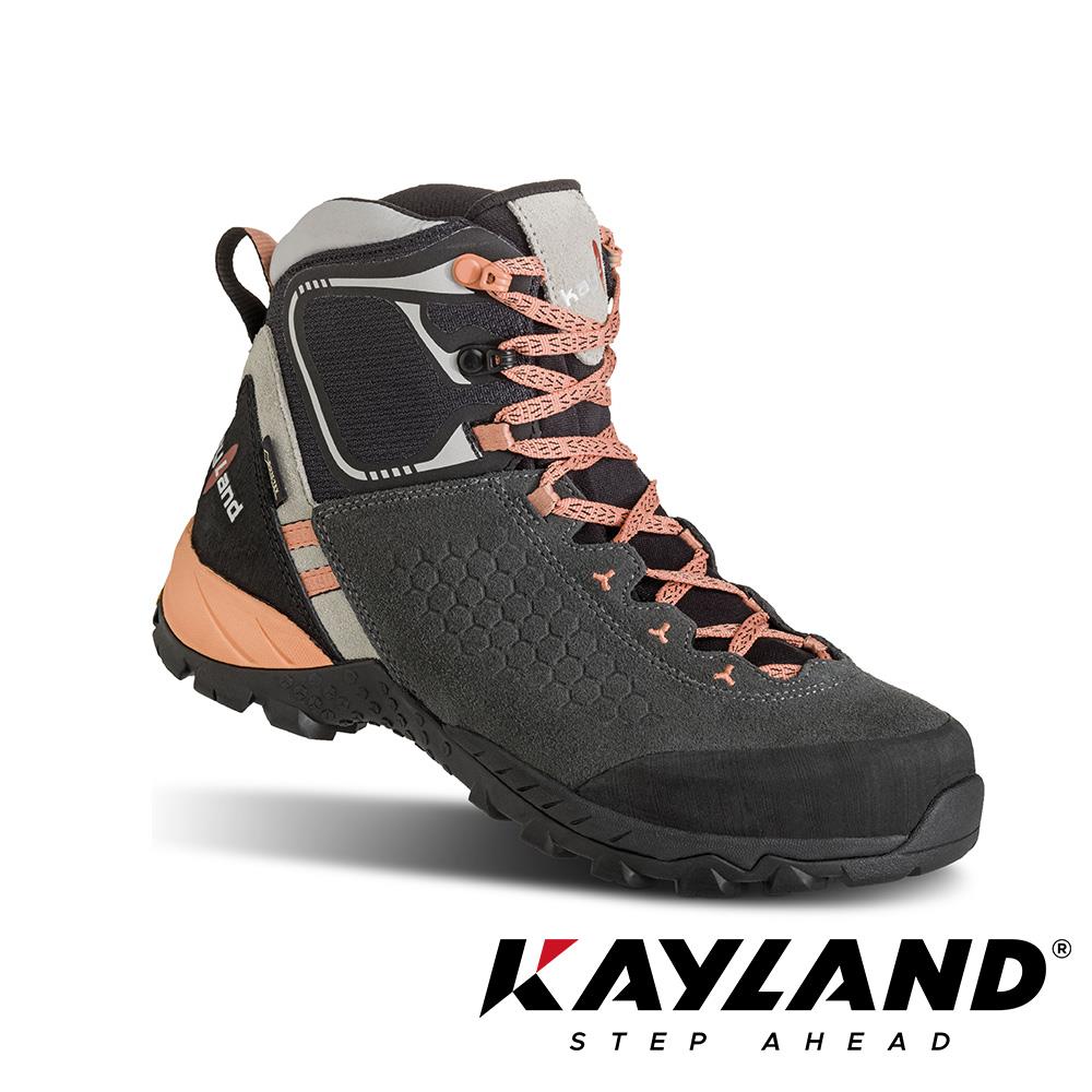 【義大利Kayland】女款Gore-Tex中筒登山健行鞋(KL-018022125灰粉橘/防水登山鞋)