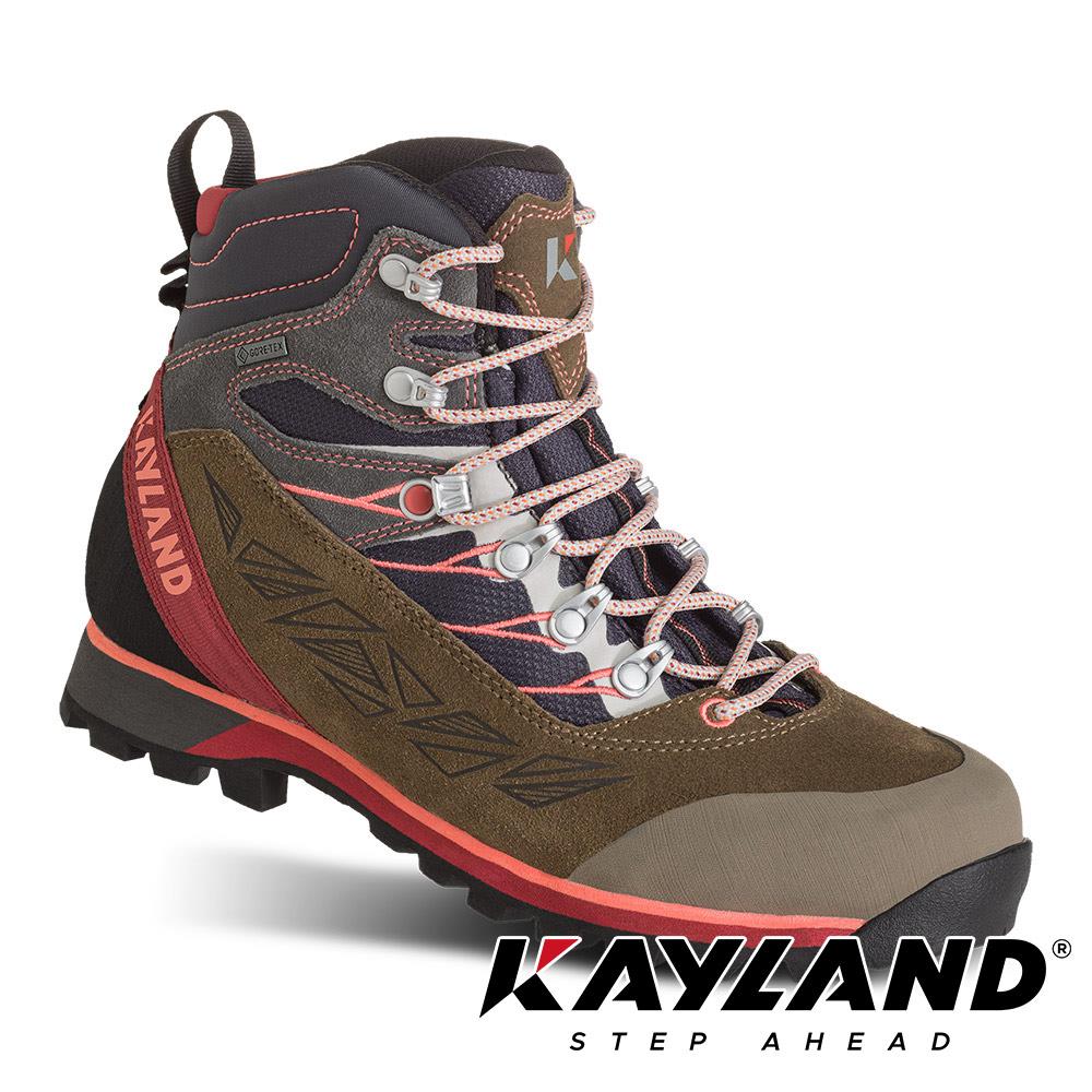 【義大利Kayland】女款Gore-Tex中筒登山健行鞋(KL-018022150咖粉橘/防水登山鞋/重裝登山鞋)