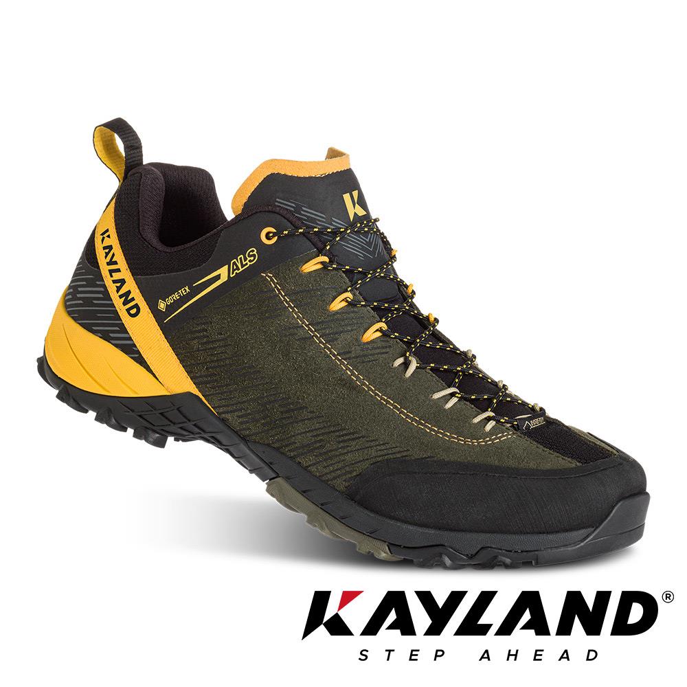 【義大利Kayland】男款Gore-Tex低筒輕量登山健行鞋(KL-018022310深灰黃/防水鞋/輕量健行鞋)