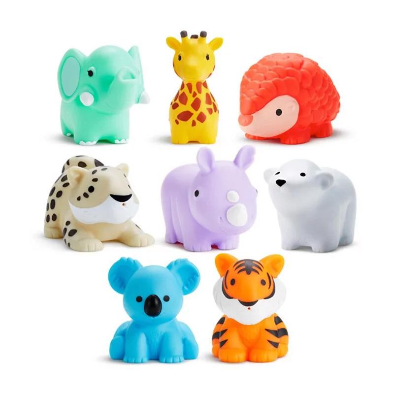 【CHICCO】荒野動物噴水洗澡玩具8入