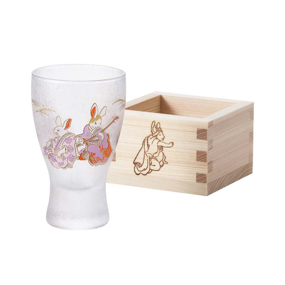 日本ADERIA仙兔酒杯-附檜木杯墊100mL
