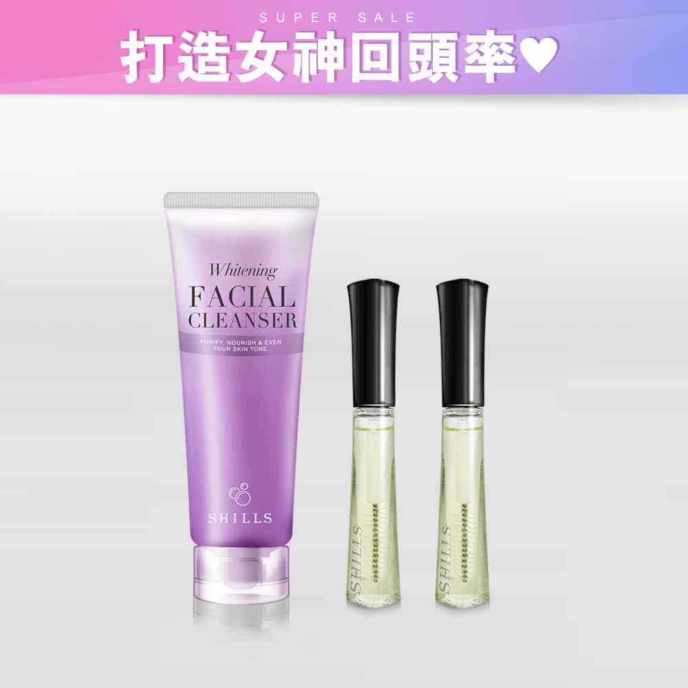【女神回頭率up】SHILLS潤白濾鏡洗顏泥+睫毛精華2入