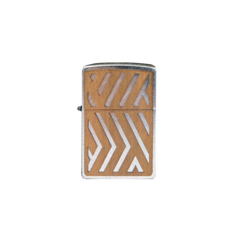 ZIPPO Herringbone Sweep/Walnut Emblem Attached 防風打火機