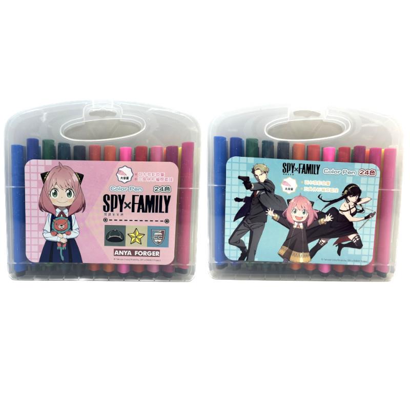 間諜家家酒SPYxFAMILY 24色三角水洗彩色筆-粉/藍