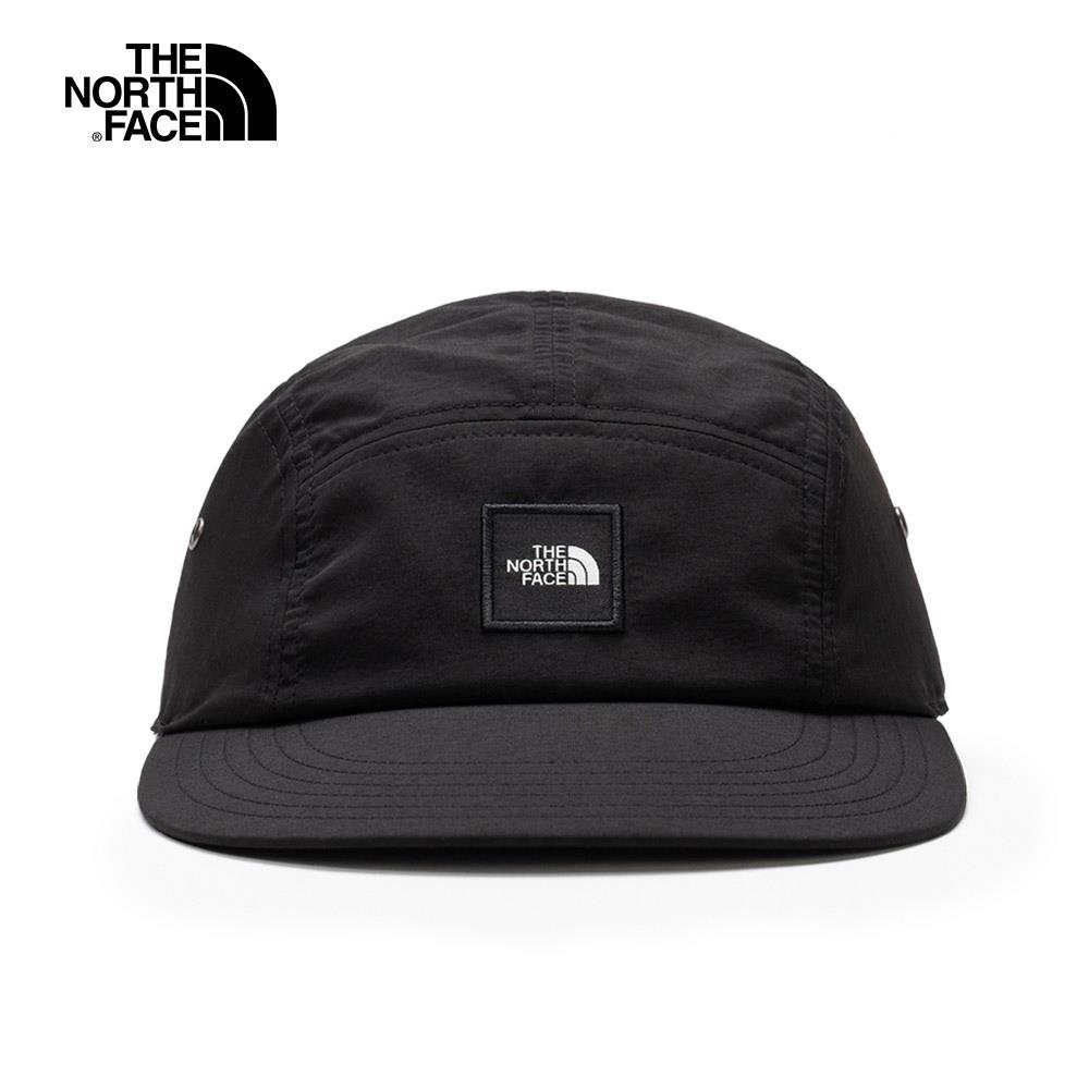The North Face北面男女款黑色LOGO刺繡布標休閒五分帽｜7WHBJK3