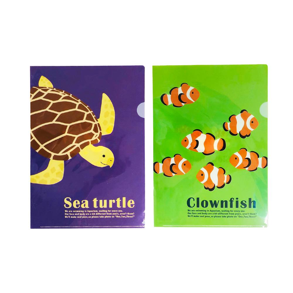 福利品 動物系列Ｌ型資料夾(小丑魚/海龜)