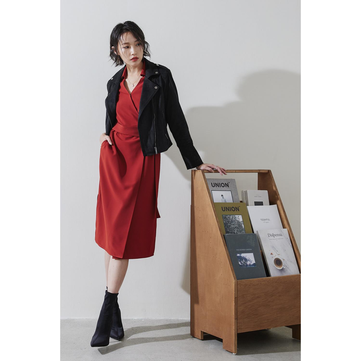 SST&C女裝 黑麂皮短版機車夾克 | 8162209002 (outlet)