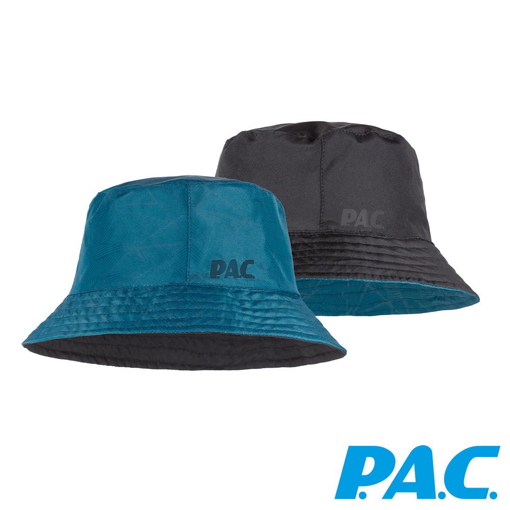 【PAC 德國】雙面口袋折疊漁夫帽(PAC30441002幾何藍綠黑/輕量/抗UV/雙面漁夫帽)