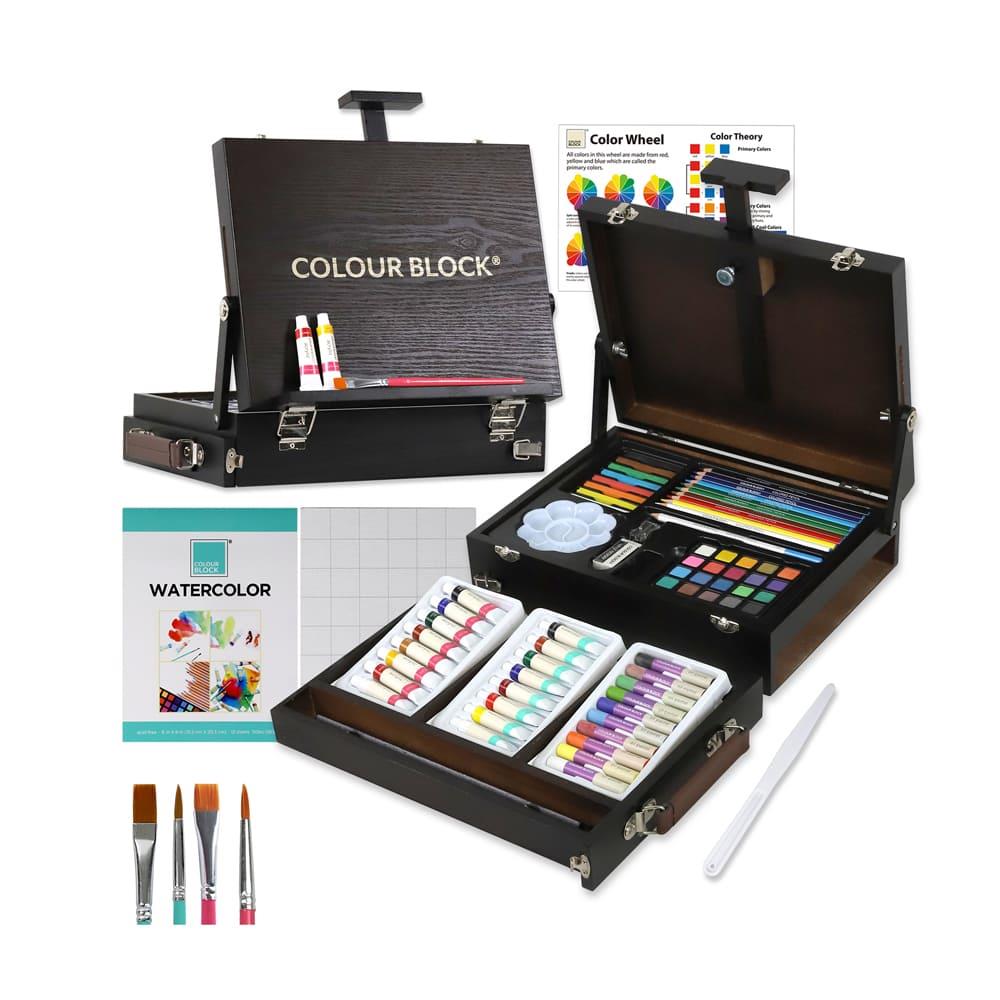 【COLOUR BLOCK】系列 77PCS畫架木盒繪畫套組