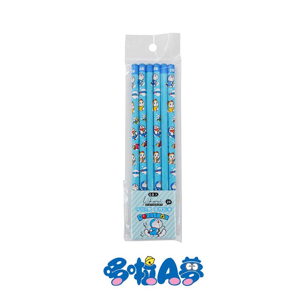 哆啦A夢 6入圓桿鉛筆-2B