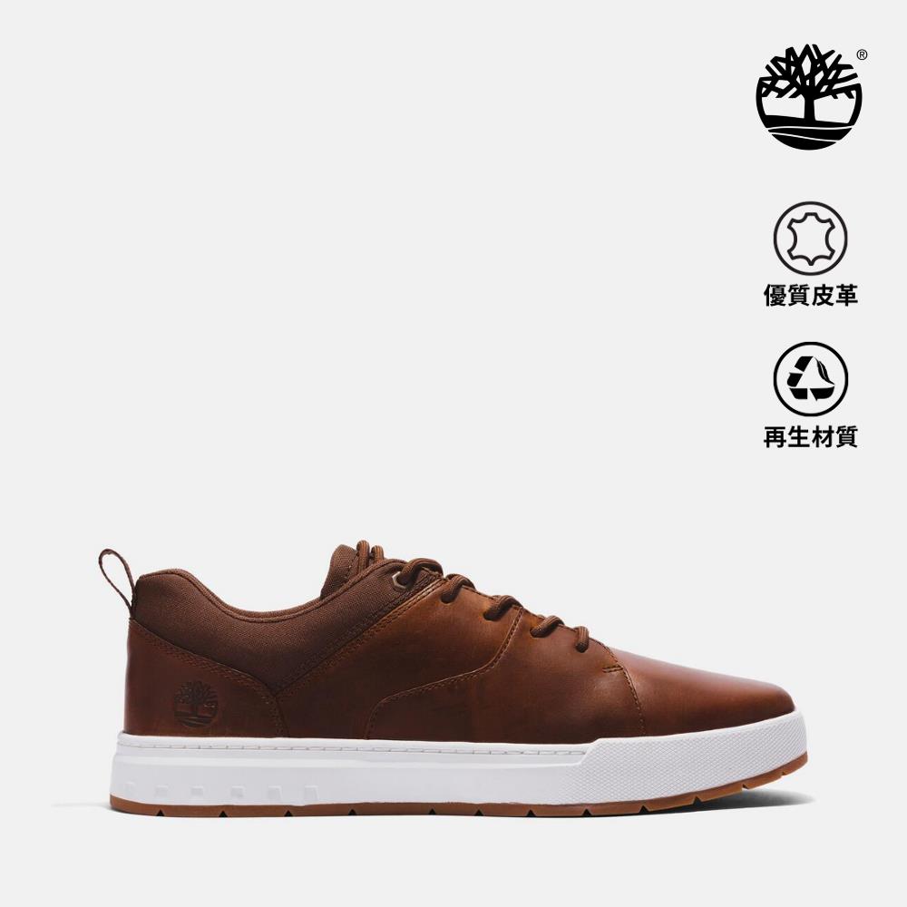 Timberland 男款棕色皮革低筒休閒鞋|A5Z1S358