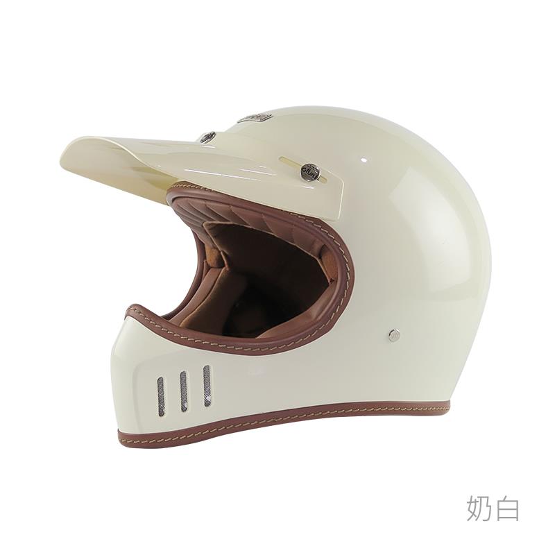 限時送風鏡】Ninja K866 山車帽奶白全罩式安全帽復古帽| 熱銷推薦| GD 