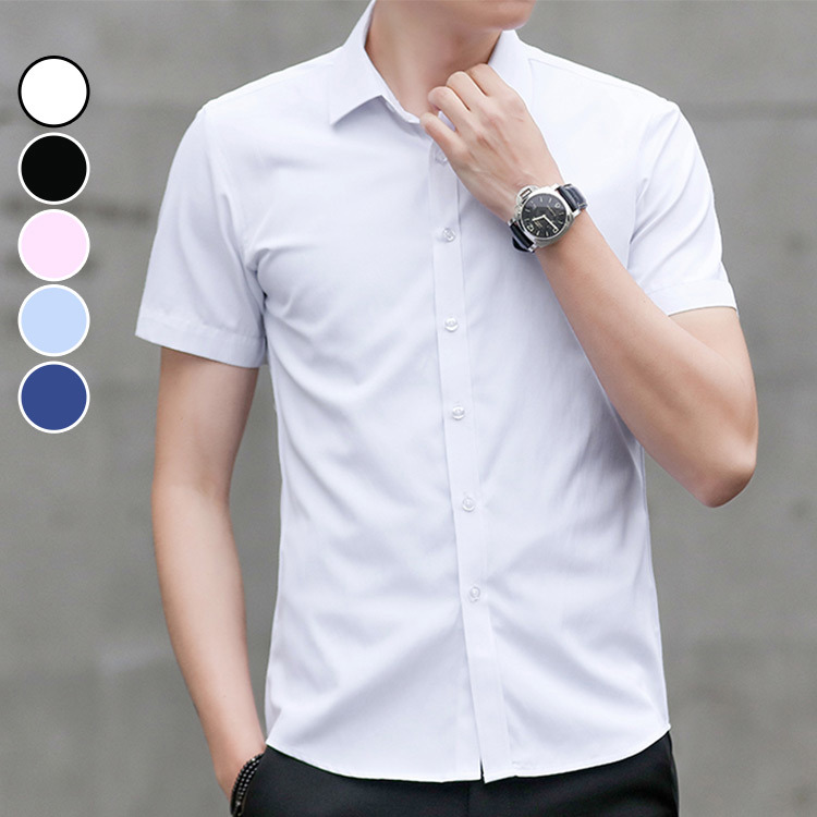 短袖襯衫 韓版修身免燙不易皺商務襯衫(5色)現 預【NZ733001】