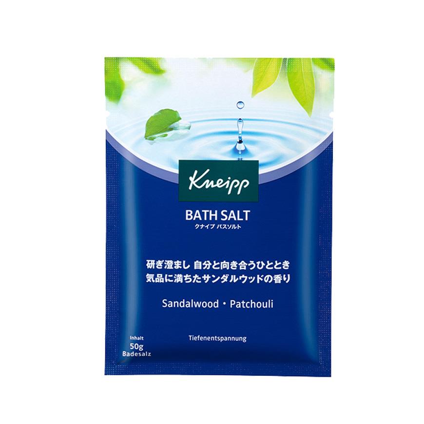 82折【任6入$399】｜Kneipp克奈圃 檀香木廣藿香鹽泉浴鹽(日本限定版)50g (有效期限：2025/09月到期)