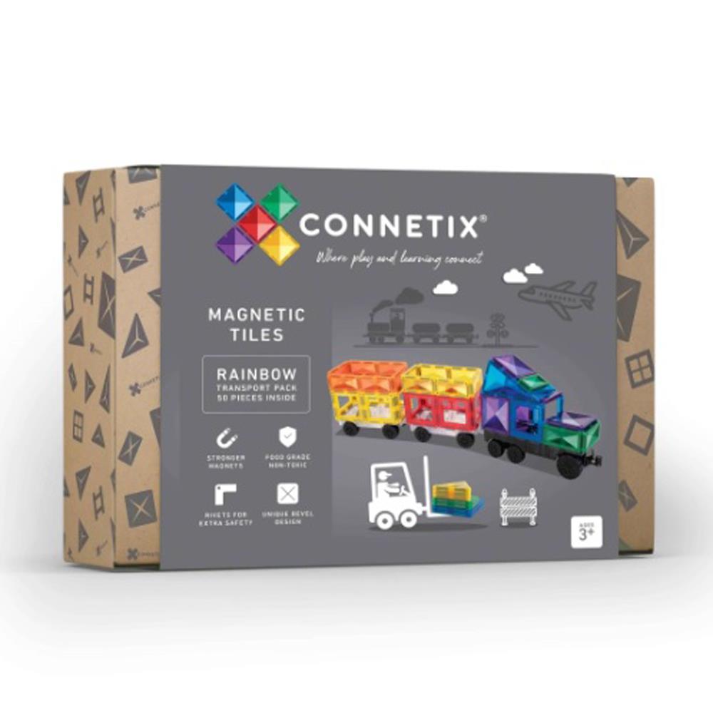 【預購】澳洲Connetix彩虹磁力積木-磁力運輸車組(50pc)(下單前請留意! 此為預購商品預計7月下旬出貨，若提前到貨會提前出貨，可等待再下單，謝謝)