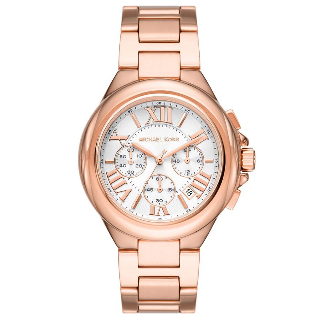 【活動價! 限時78折!】現貨 MK Michael Kors Camille 氣質典雅三眼計時不鏽鋼腕錶/玫瑰金x白面 MK7271 公司貨保固 熱賣中!