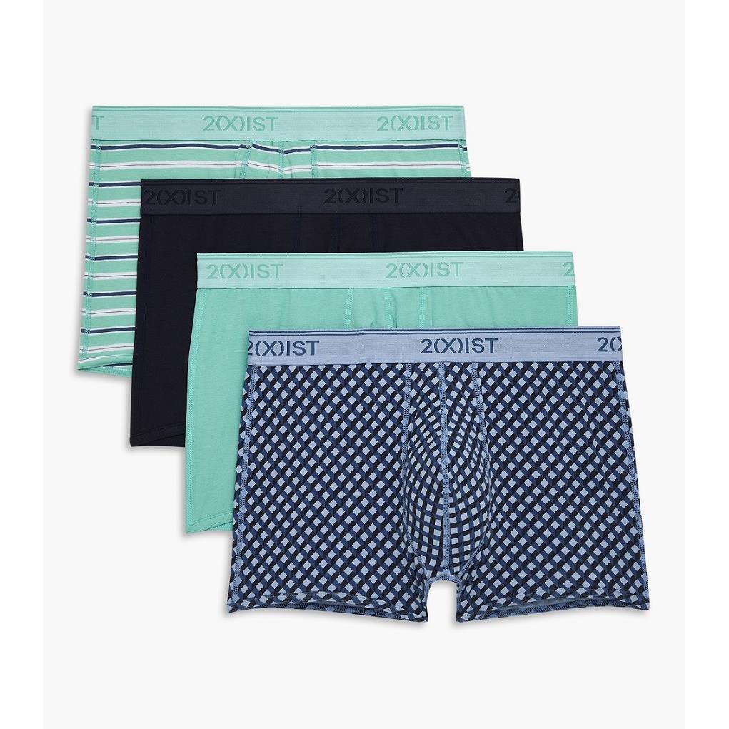 (歐美版偏大)COTTON STRETCH-彈性精梳棉四件組/低腰四角褲(原裝四件組)