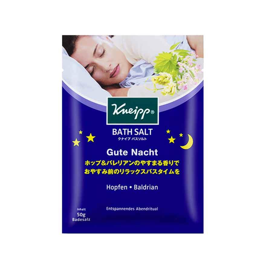 82折【任6入$399】｜Kneipp克奈圃 啤酒花＆纈草好眠鹽泉浴鹽(日本限定版)50g