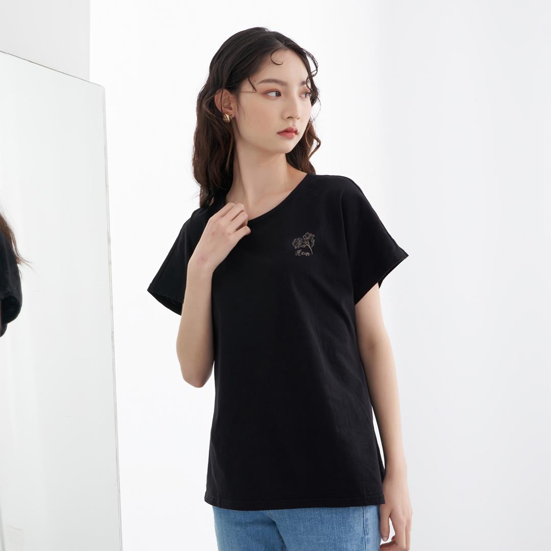 小性感挖背綁帶純棉TEE(黑色)-女