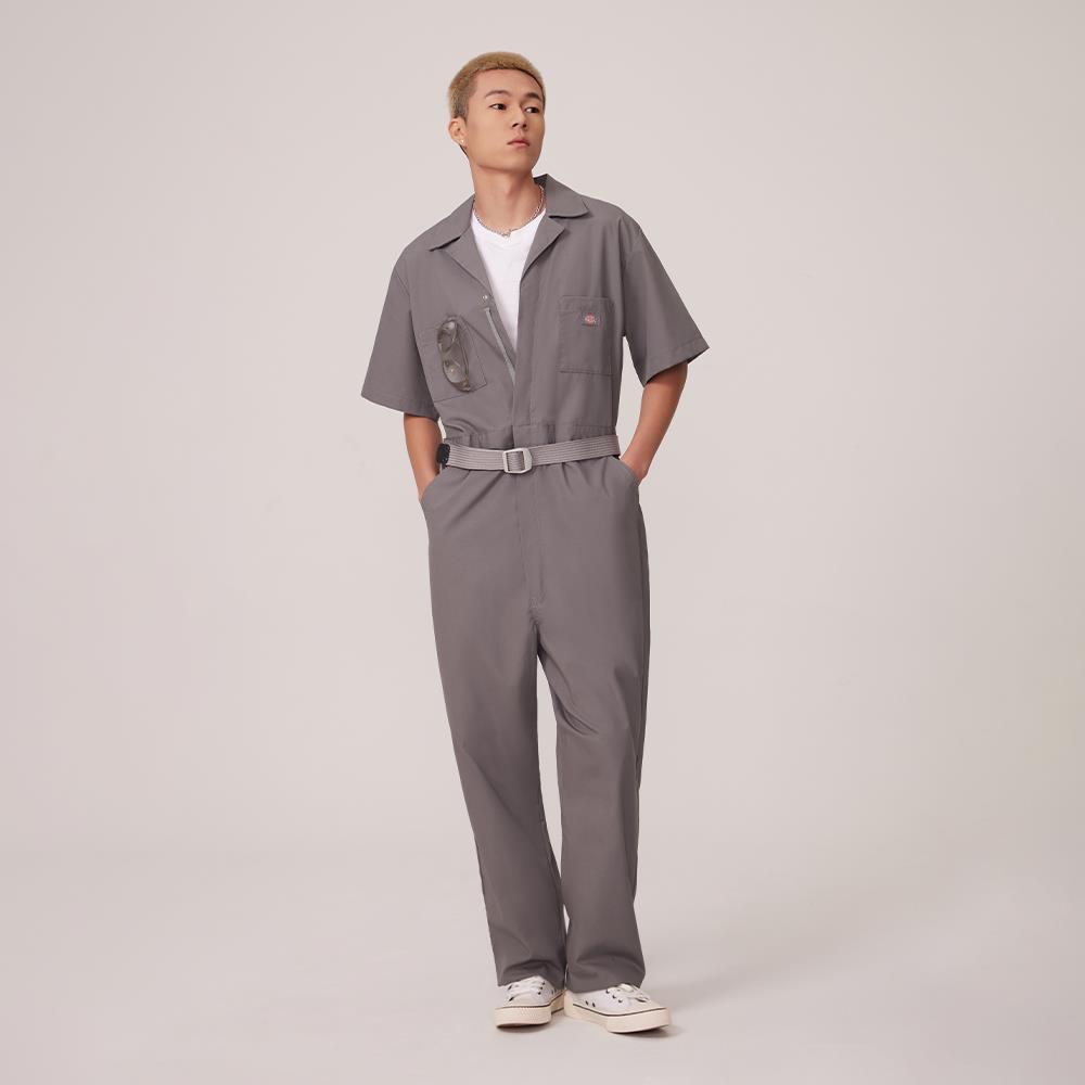 Dickies男款灰色33999抗皺材質經典短袖連身工作服|DK011765CL1