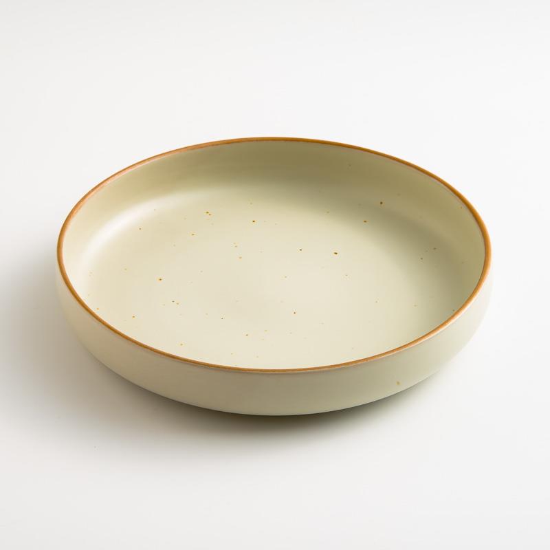 日式 柴燒手作 21.5cm 陶瓷深盤｜鵝白｜單品 [2022新款]