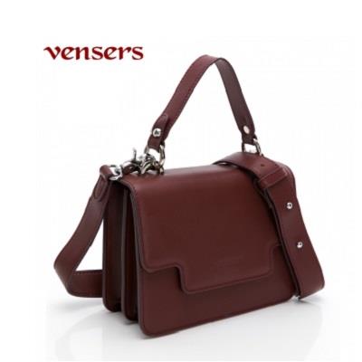 【vensers】小牛皮潮流個性包~肩背包(NL1000101咖啡)