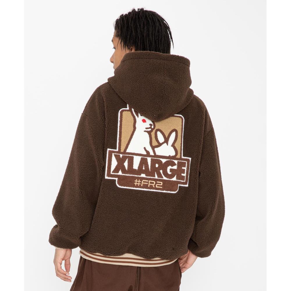 XLARGE×FR2 BOA HOODIE ボア パーカー XL ブルー 青 | patisserie-cle.com