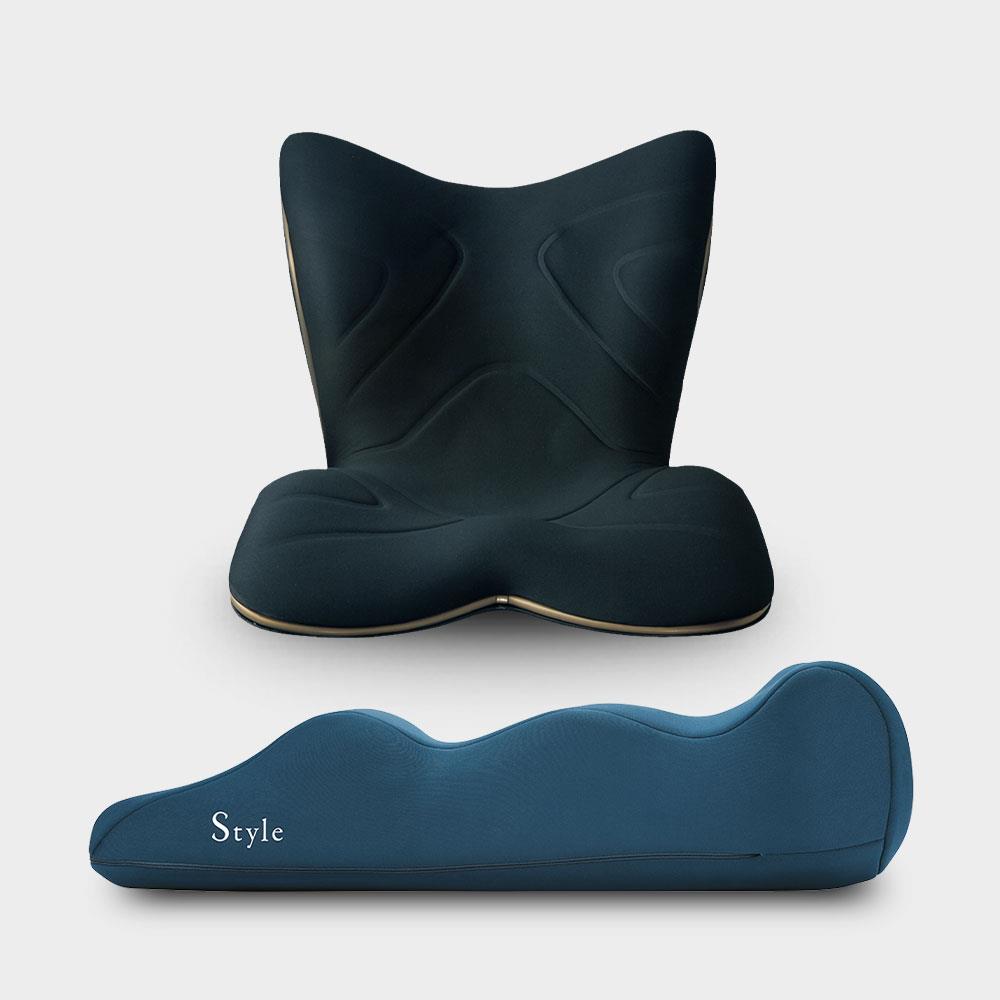 Style PREMIUM 健康護脊椅墊 舒適款 (靜夜黑)+Recovery Pole 3D身形舒展棒