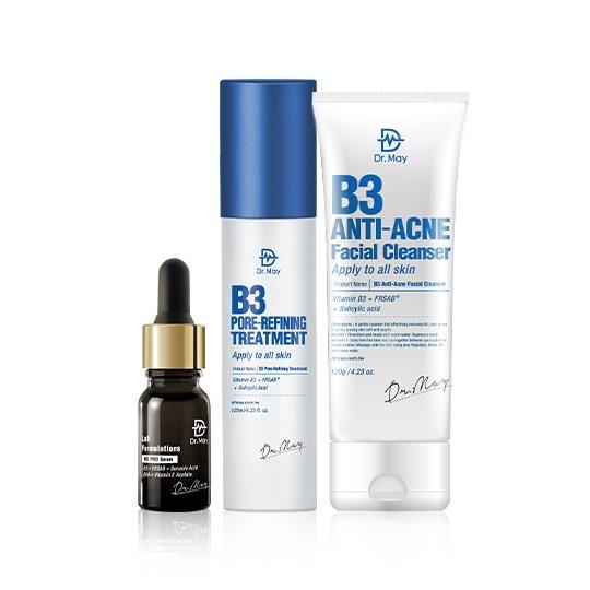 【Dr. May】美博士B3 PRO專業淨膚調理組-B3小黑瓶PRO加強版淨膚精華(10ml)+B3抗痘化妝水(125ml)+B3專業毛孔調理潔顏乳(120ml)女人我最大節目推薦