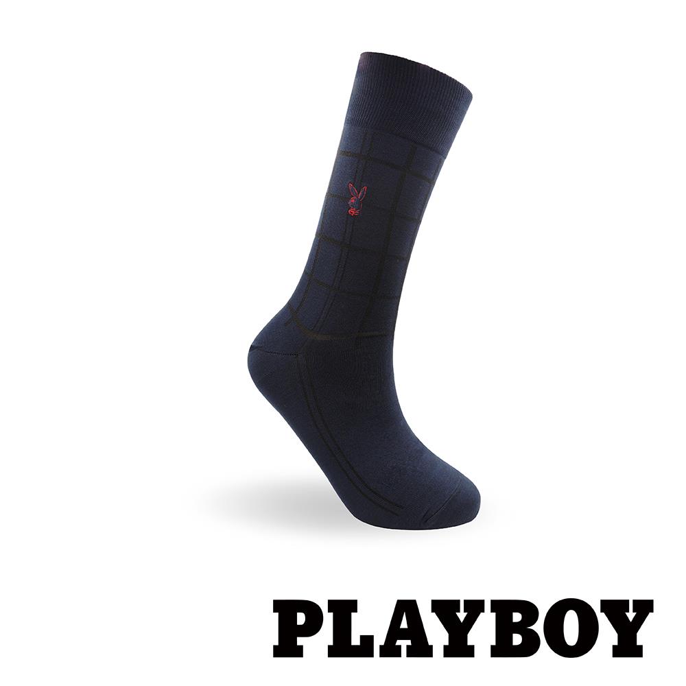 【紳士襪任選3雙469】PLAYBOY 舒適絲光休閒襪- 丈青(BB5620)