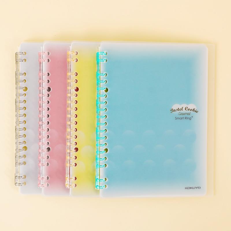 KOKUYO Pastel Cookie 360度18孔活頁本 A5(20枚)-藍/粉/透明/黃