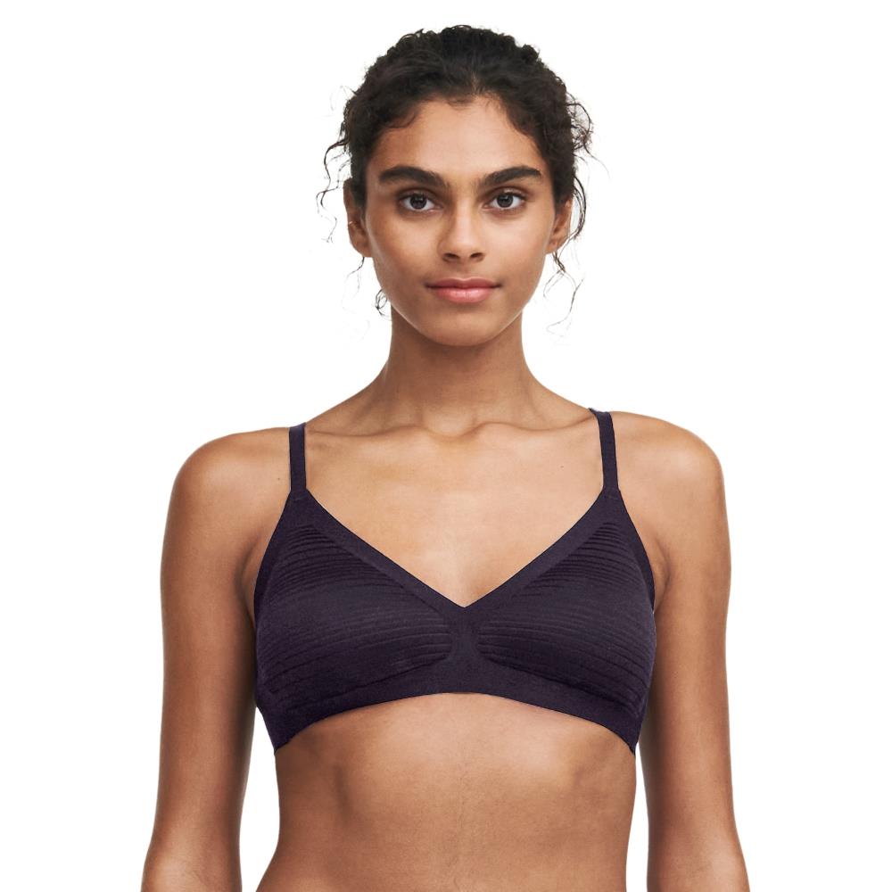 【Chantelle Lab】深V有襯墊無痕內衣>XS-L>黑色(20D10_011)【Soft Stretch Stripes】