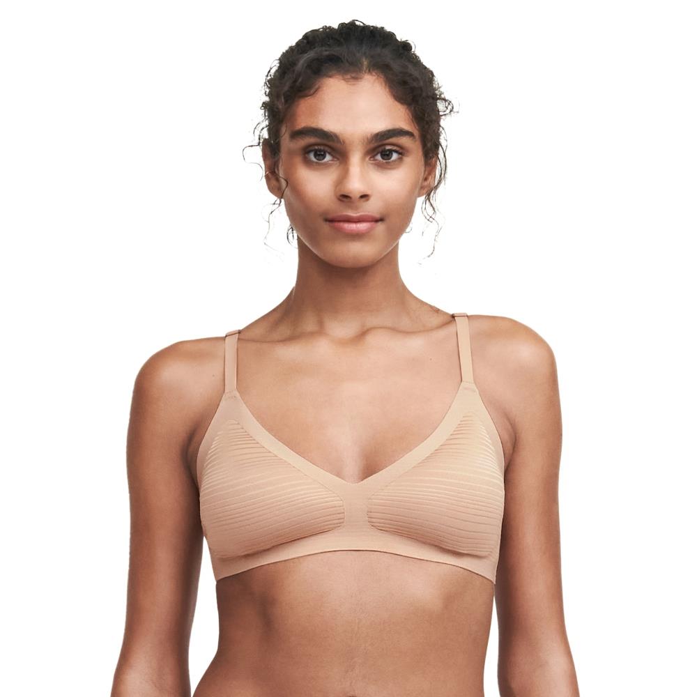 【Chantelle Lab】深V有襯墊無痕內衣>XS-L>絲光膚(20D10_00Q)【Soft Stretch Stripes】