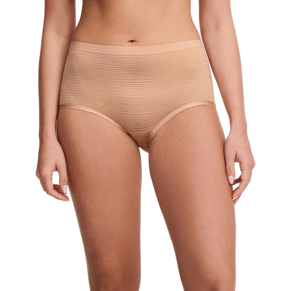 【Chantelle Lab】透氣涼感無痕高腰內褲>絲光膚(20D70_00Q)【Soft Stretch Stripes】