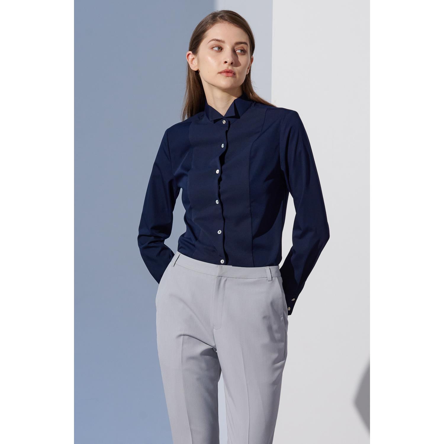 SST&C 深海藍禮服領修身女裝襯衫 | 7562304006 (outlet)